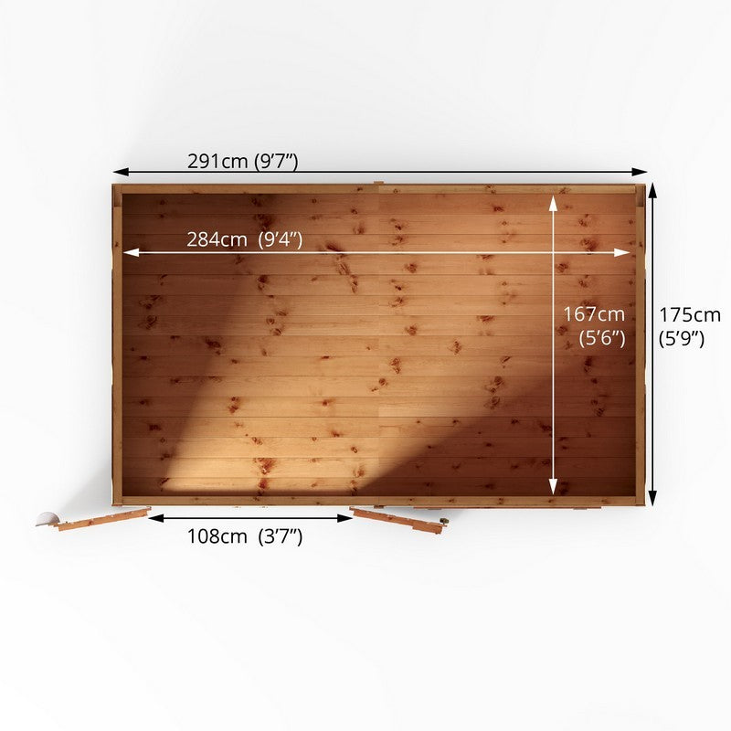 Mercia Mercia Premier 9' 6" x 5' 8" Pent Shed - Premium Dip Treated Shiplap