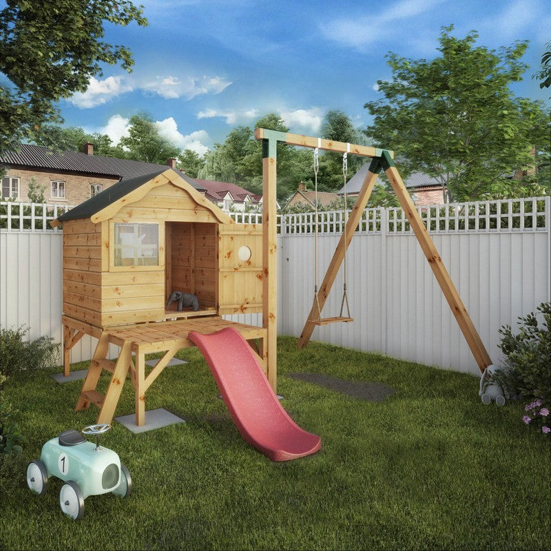 Essentials Mercia Snug 13' x 7' 3" Apex Children's Playhouse - Premium Dip Treated Shiplap