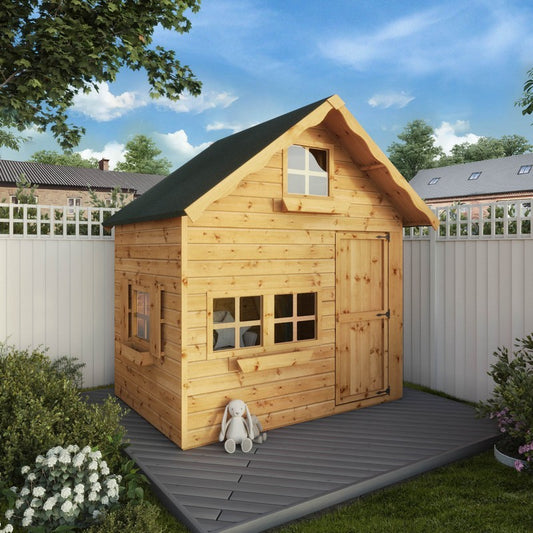 Mercia Mercia Swiss 7' 8" x 6' Apex Children's Playhouse - Premium Dip Treated Shiplap