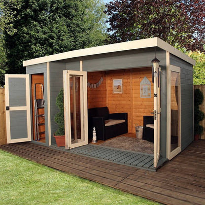 Mercia Mercia Corner 12' x 8' 3" Pent Summerhouse - Premium Dip Treated Tongue & Groove