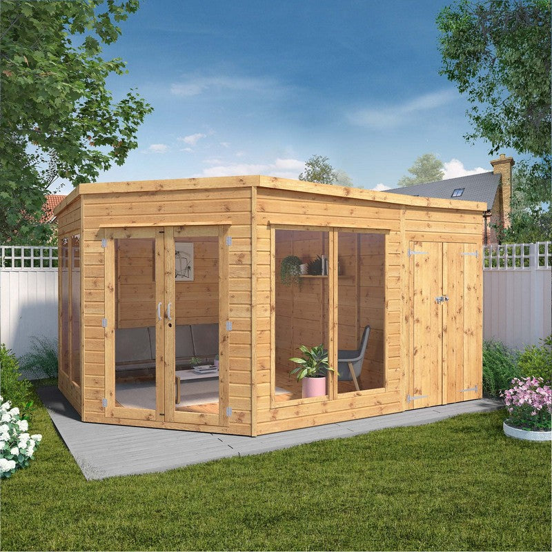 Mercia Mercia Corner 13' 3" x 7' 2" Pent Summerhouse - Premium Dip Treated Shiplap