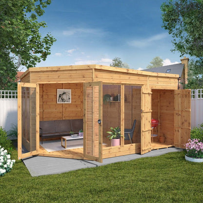 Mercia Mercia Corner 13' 3" x 7' 2" Pent Summerhouse - Premium Dip Treated Shiplap