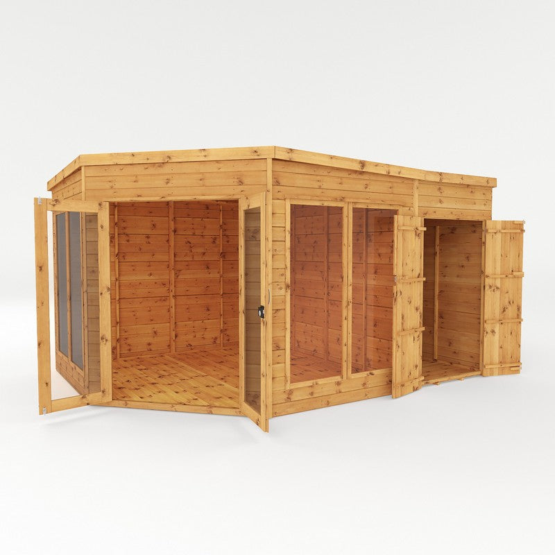 Mercia Mercia Corner 13' 3" x 7' 2" Pent Summerhouse - Premium Dip Treated Shiplap