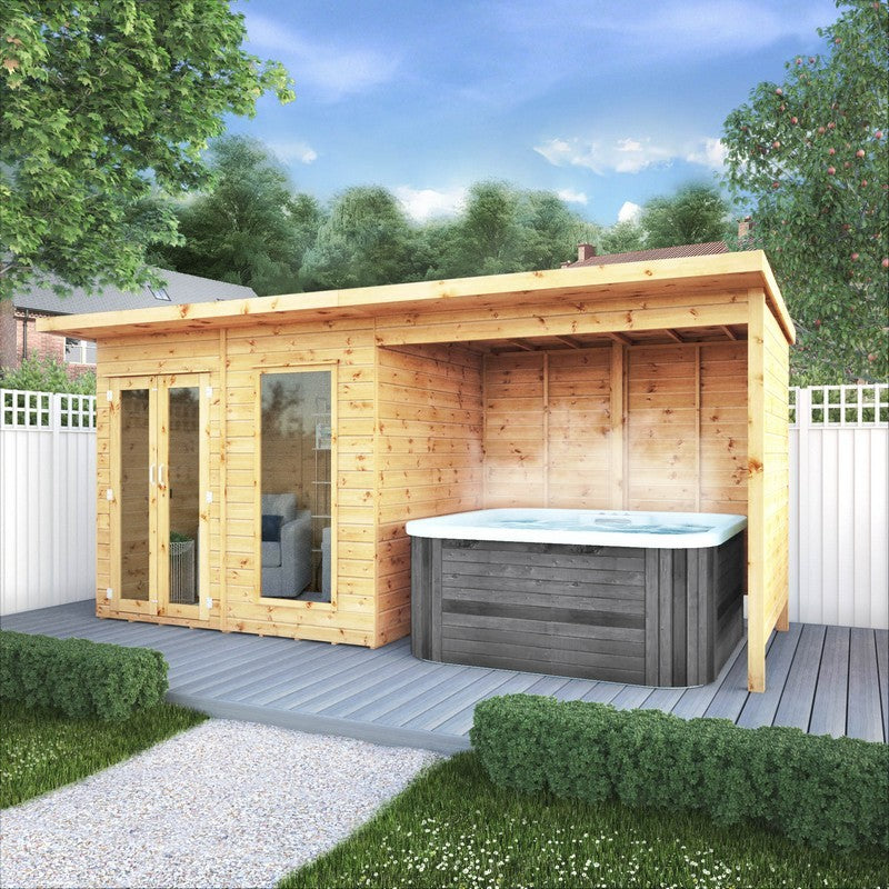 Mercia Mercia Maine 7' 7" x 15' 7" Pent Summerhouse - Classic 12mm Cladding Tongue & Groove