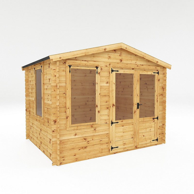 Mercia Mercia 11' 2" x 8' 7" Apex Log Cabin - Premium Cladding Log Clad