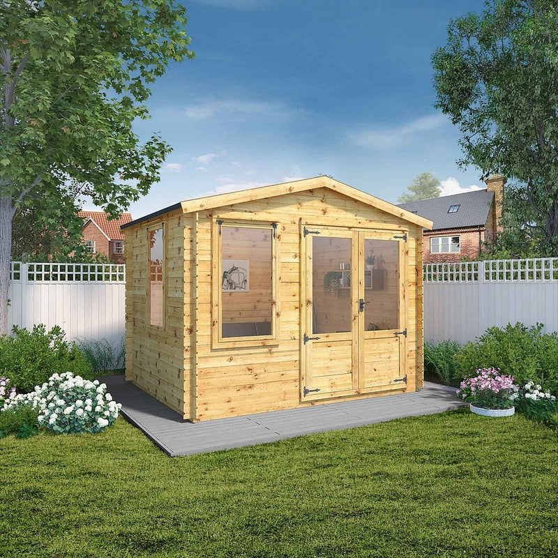 Mercia Mercia 11' 2" x 8' 7" Apex Log Cabin - Premium Cladding Log Clad