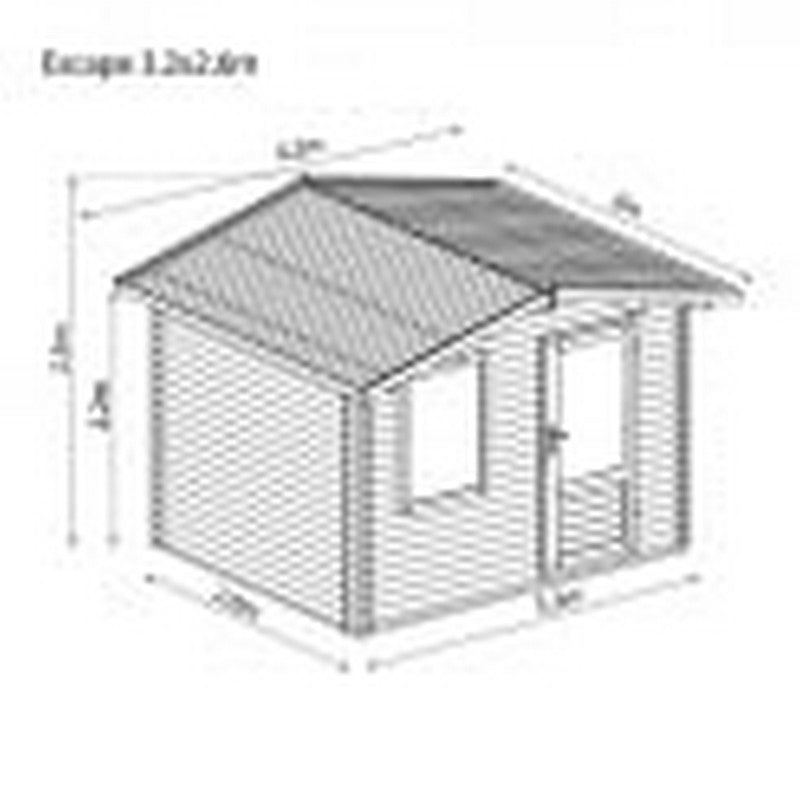 Mercia Mercia 11' 2" x 8' 7" Apex Log Cabin - Premium Cladding Log Clad