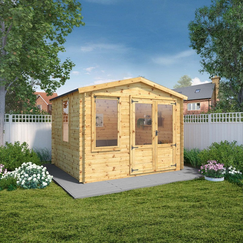 Mercia Mercia 11' 2" x 9' 11" Apex Log Cabin - Premium 19mm Cladding Log Clad