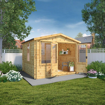 Mercia Mercia 11' 2" x 9' 11" Apex Log Cabin - Premium 19mm Cladding Log Clad