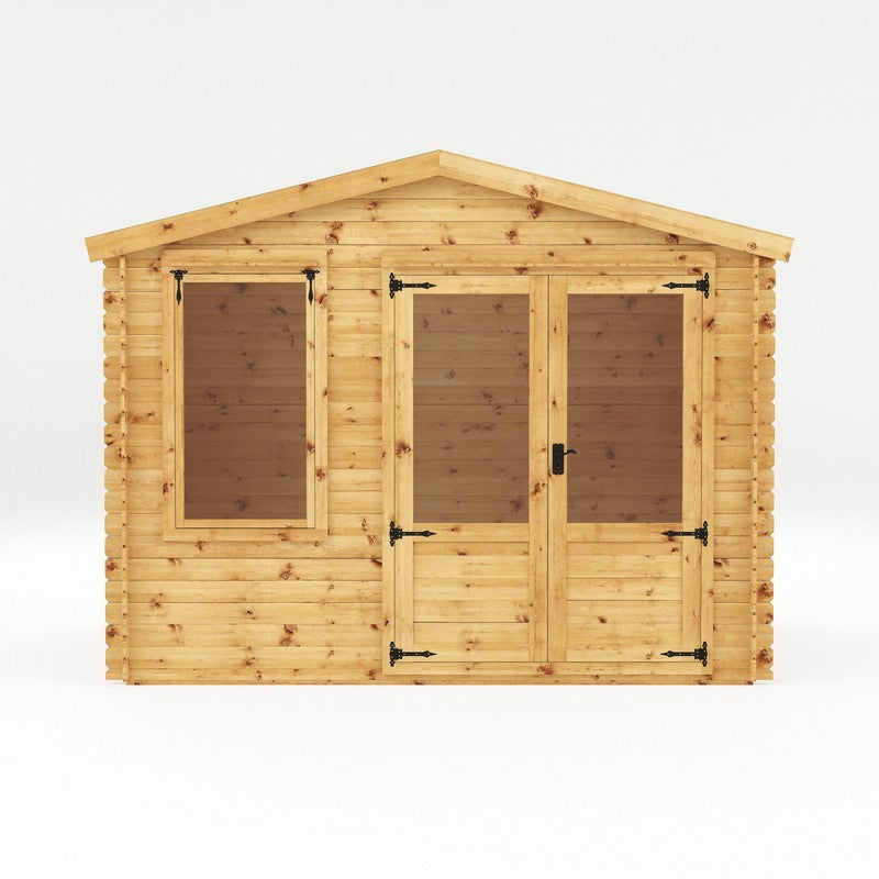 Mercia Mercia 11' 2" x 9' 11" Apex Log Cabin - Premium 19mm Cladding Log Clad