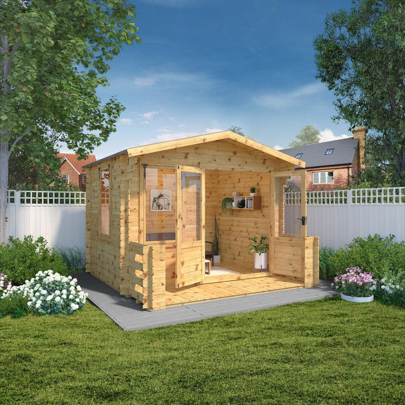 Mercia Mercia 11' 2" x 11' 2" Apex Log Cabin - Premium 19mm Cladding Log Clad