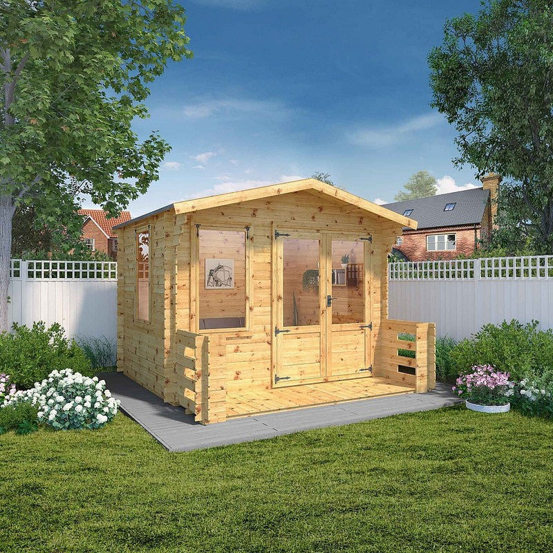 Mercia Mercia 11' 2" x 12' Apex Log Cabin - Premium 19mm Cladding Log Clad