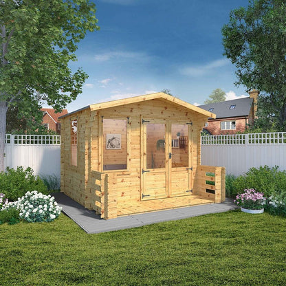 Mercia Mercia 11' 2" x 12' Apex Log Cabin - Premium 19mm Cladding Log Clad