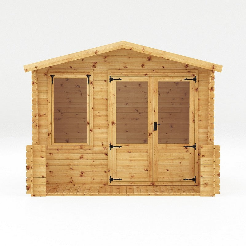 Mercia Mercia 11' 2" x 12' Apex Log Cabin - Premium 19mm Cladding Log Clad