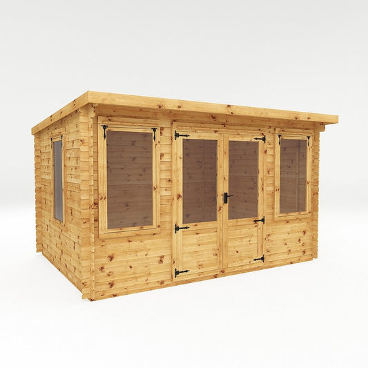 Mercia Mercia 13' 2" x 10' 10" Pent Log Cabin - Premium 19mm Cladding Log Clad