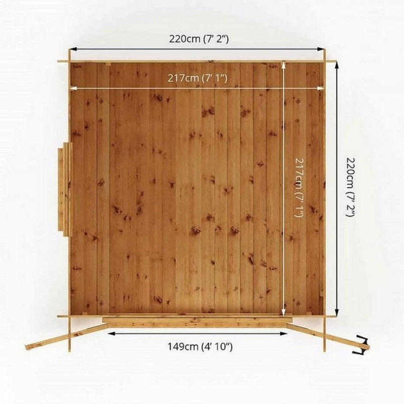 Mercia Mercia 7' 11" x 8' 11" Pent Log Cabin - Premium 19mm Cladding Log Clad