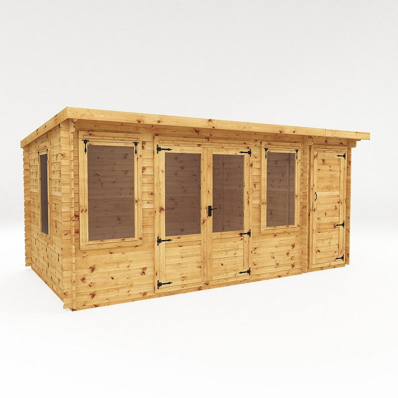 Mercia Mercia 16' 9" x 9' 11" Pent Log Cabin - Premium 19mm Cladding Log Clad