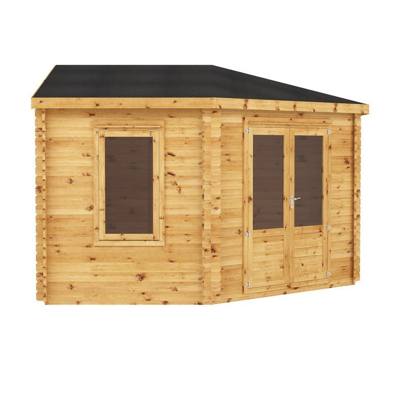 Mercia 13' 5 x 13' 7 Hip Log Cabin - Premium 28mm Cladding Log Clad