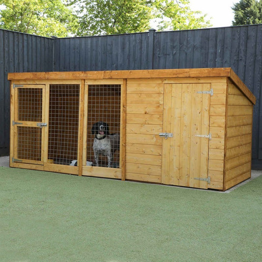 Essentials Mercia Berkshire 9' 6" x 4' 2" Dog Kennel - Premium Dip Treated Tongue & Groove