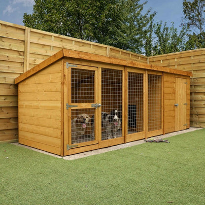 Essentials Mercia Berkshire 11' 5" x 4' 1" Dog Kennel - Premium Dip Treated Tongue & Groove