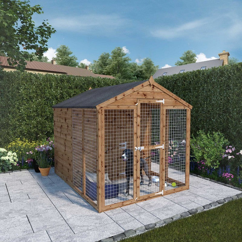 Essentials Mercia Staffordshire 6' 5" x 7' 11" Dog Kennel - Premium Pressure Treated Shiplap