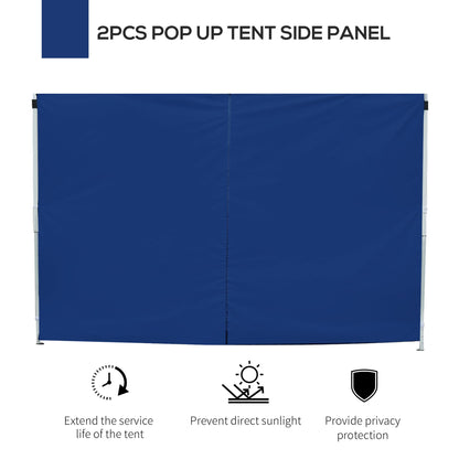 Outsunny 3 x 3M Gazebo Exchangeable Side Panel Panels With Window-Blue