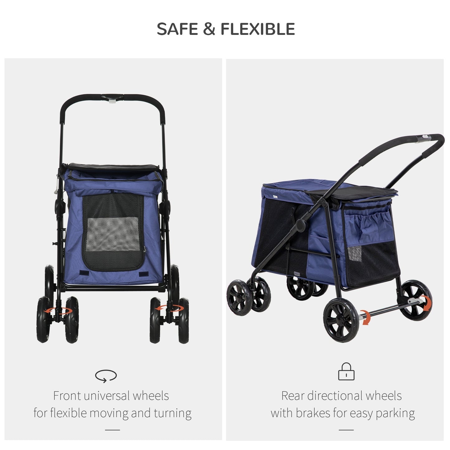 PawHut One-Click Foldable Pet Stroller