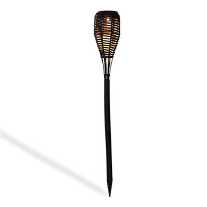 Callow Rattan Effect Torch Stake Garden Solar Light by Callow