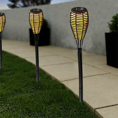 Callow Rattan Effect Torch Stake Garden Solar Light by Callow