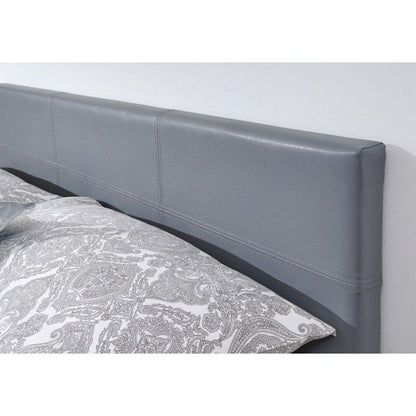 GFW Winston Double Ottoman Bed Faux Leather Grey 5 x 7ft