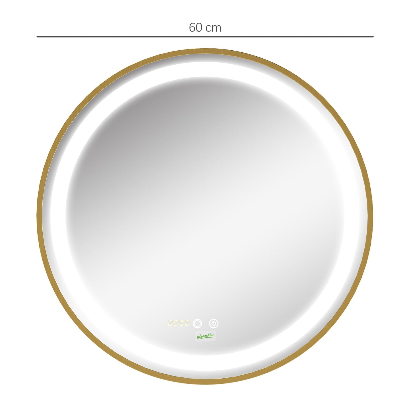 kleankin Round LED Bathroom Mirror