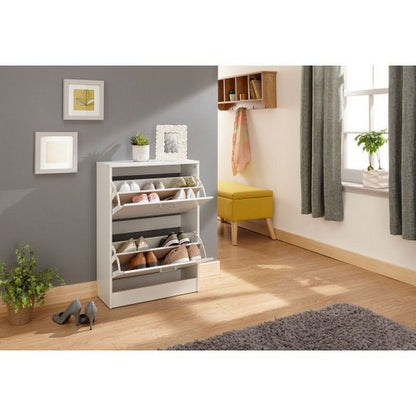 GFW Stirling Shoe Storage White 2 Doors 2 Shelves