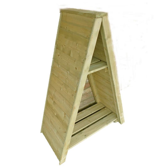 Shire Shire Triangular 2' 8" x 1' 4" Apex Log Store - Premium Pressure Treated Shiplap