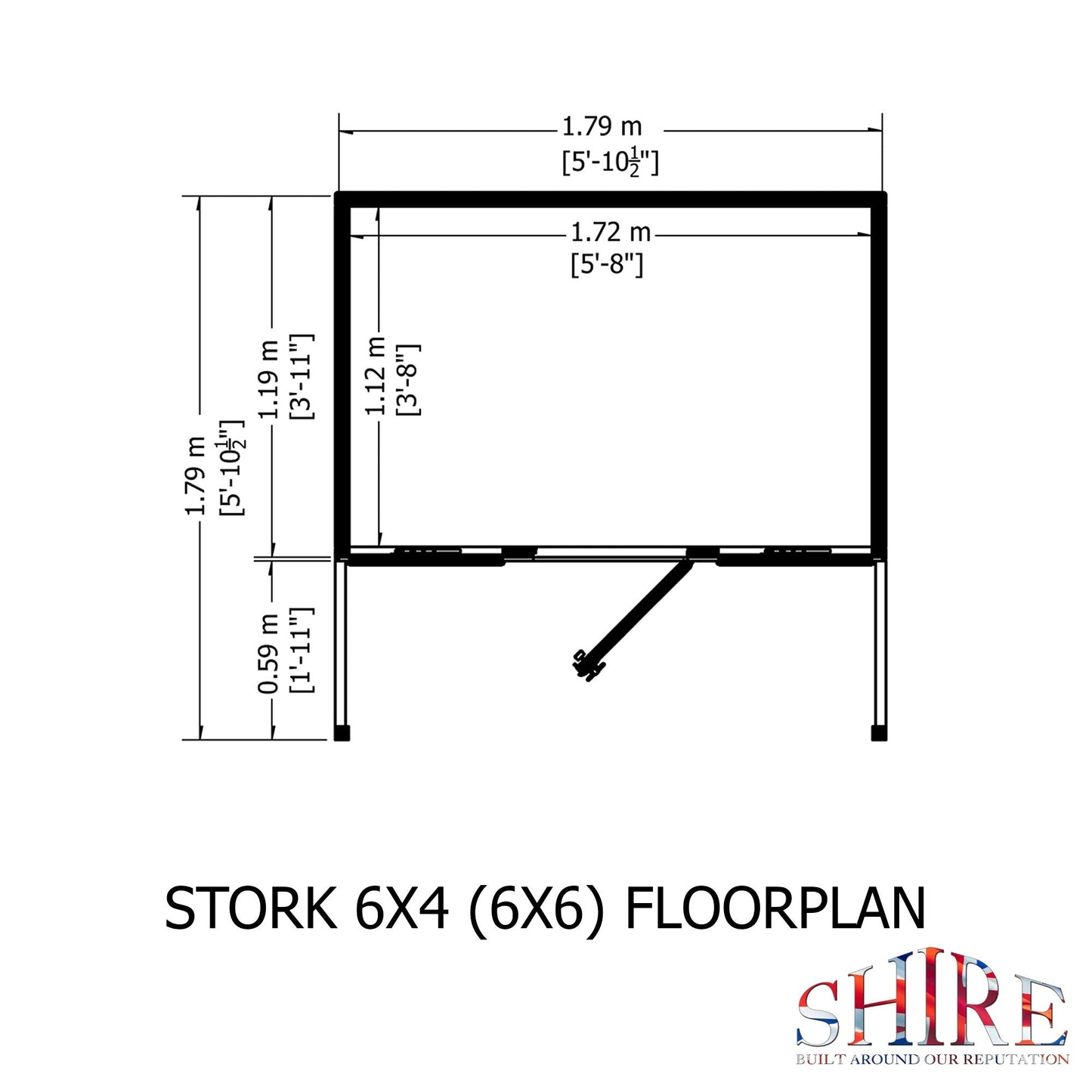 Shire Stork 6' 5" x 5' 6" Apex Children's Playhouse - Premium Dip Treated Shiplap