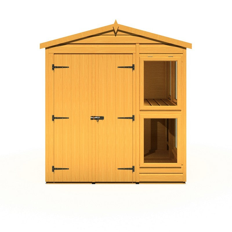 Shire Sun Hut 5' 10" x 6' 1" Apex Potting Shed - Classic Coated Shiplap