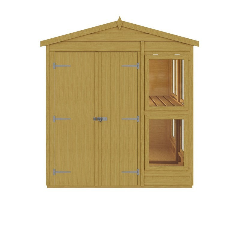 Shire Sun Hut 7' 9" x 6' 1" Apex Potting Shed - Classic Coated Shiplap