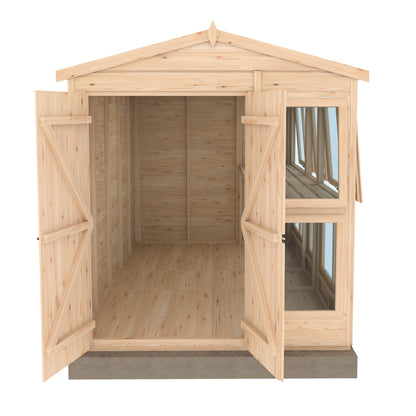 Shire Sun Hut 9' 9" x 6' 1" Apex Potting Shed - Premium Coated Shiplap