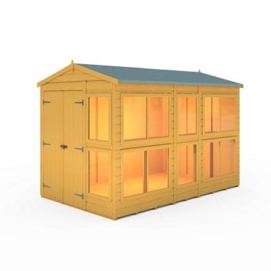 Shire Sun Hut 9' 9" x 6' 1" Apex Potting Shed - Premium Coated Shiplap