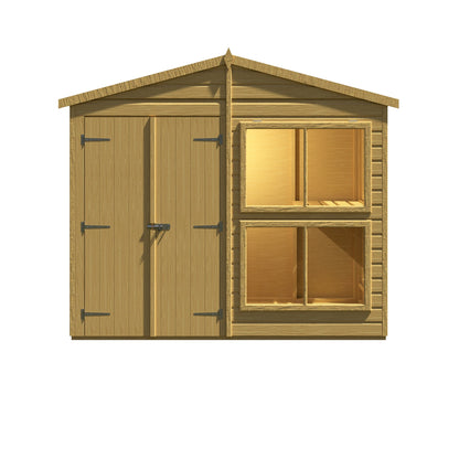 Shire Sun Hut 3' 10" x 8' Apex Potting Shed - Classic Coated Shiplap