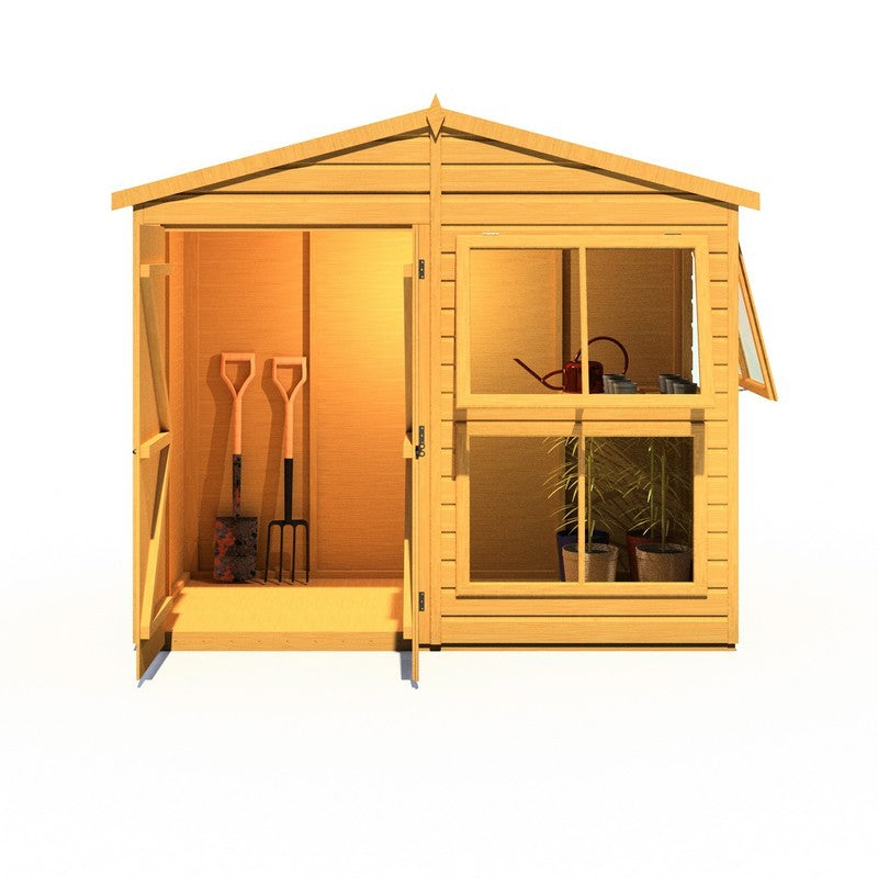 Shire Sun Hut 3' 10" x 8' Apex Potting Shed - Classic Coated Shiplap