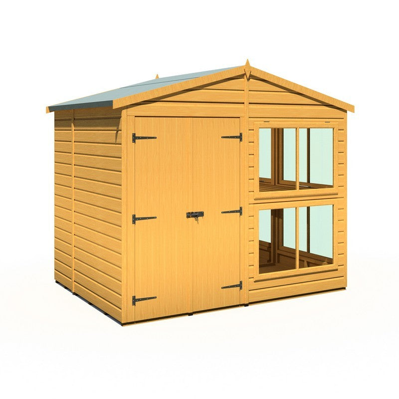 Shire Sun Hut 5' 10" x 8' Apex Potting Shed - Classic Coated Shiplap