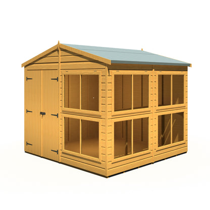 Shire Sun Hut 7' 9" x 8' Apex Potting Shed - Classic Coated Shiplap