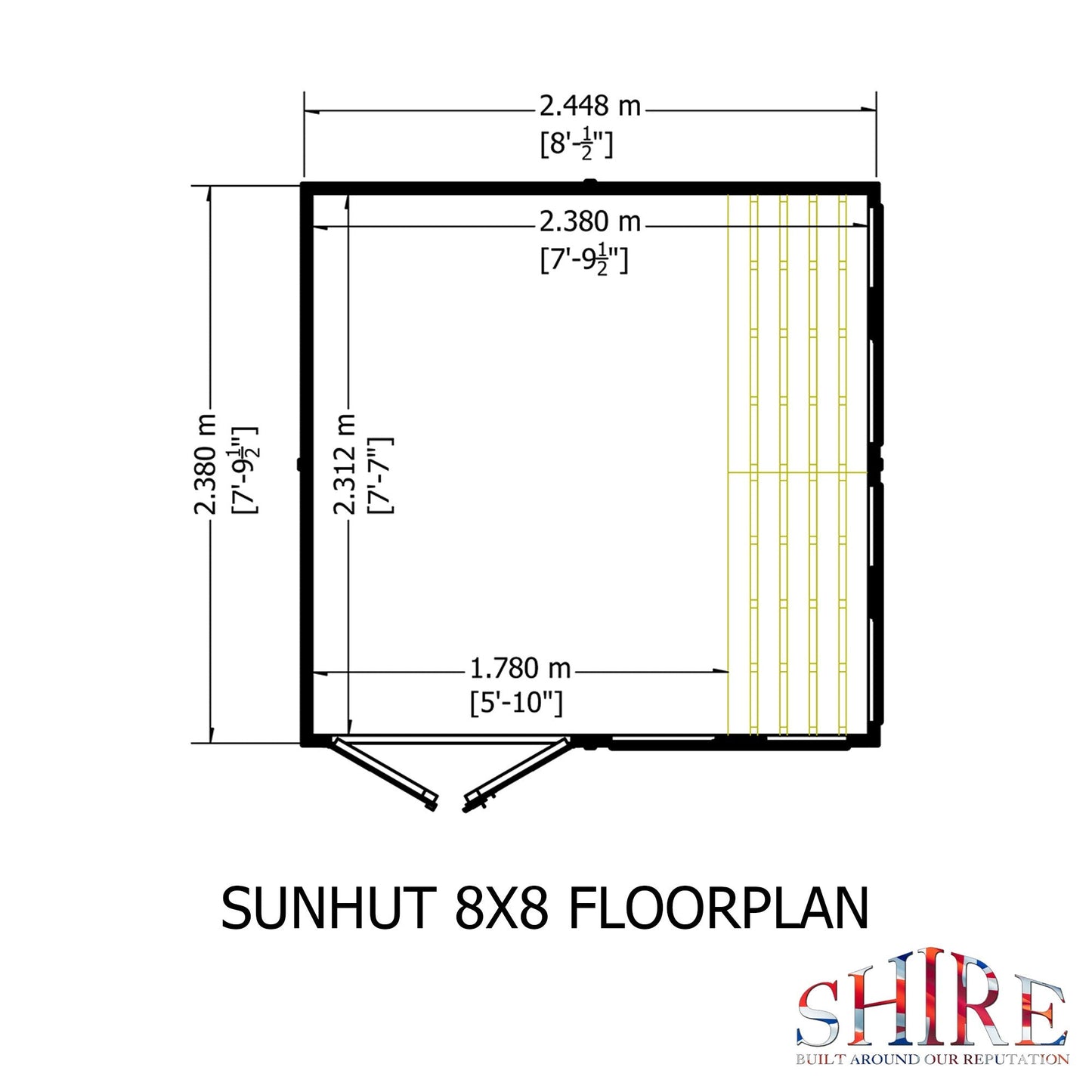 Shire Sun Hut 7' 9" x 8' Apex Potting Shed - Classic Coated Shiplap