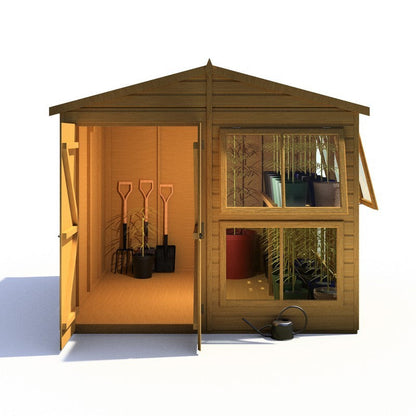 Shire Sun Hut 7' 9" x 8' Apex Potting Shed - Classic Coated Shiplap