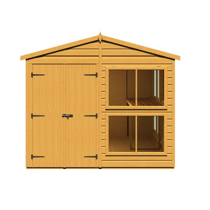 Shire Sun Hut 7' 9" x 8' Apex Potting Shed - Classic Coated Shiplap