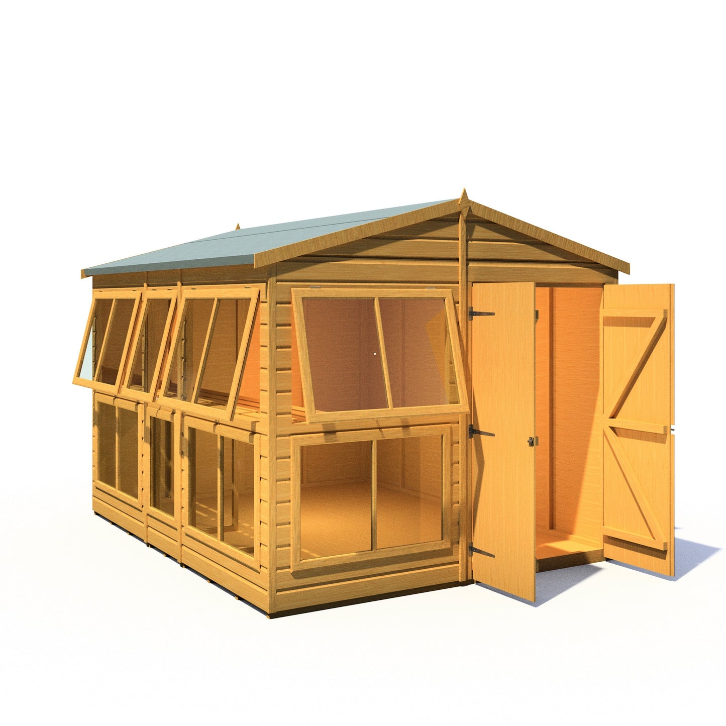 Shire Sun Hut 9' 9" x 8' Apex Potting Shed - Premium Coated Shiplap