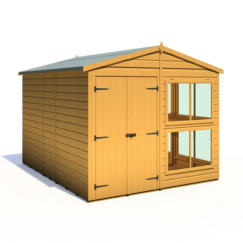 Shire Sun Hut 9' 9" x 8' Apex Potting Shed - Premium Coated Shiplap