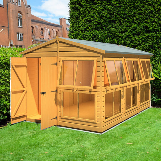 Shire Sun Hut 11' 8" x 8' Apex Potting Shed - Premium Coated Shiplap