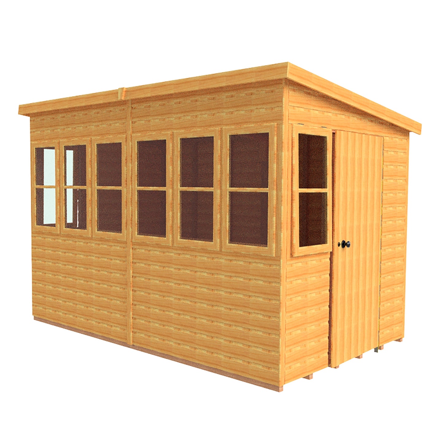 Shire Sun 10' 6" x 6' 4" Pent Potting Shed - Premium Dip Treated Shiplap