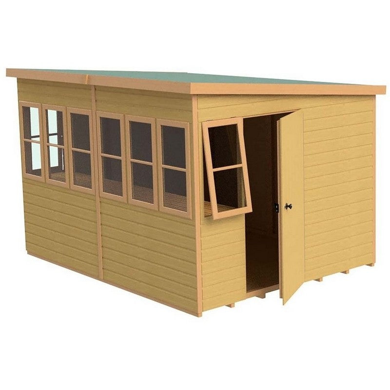 Shire Shire Sun 10' 6" x 8' 4" Pent Shed - Premium Dip Treated Shiplap